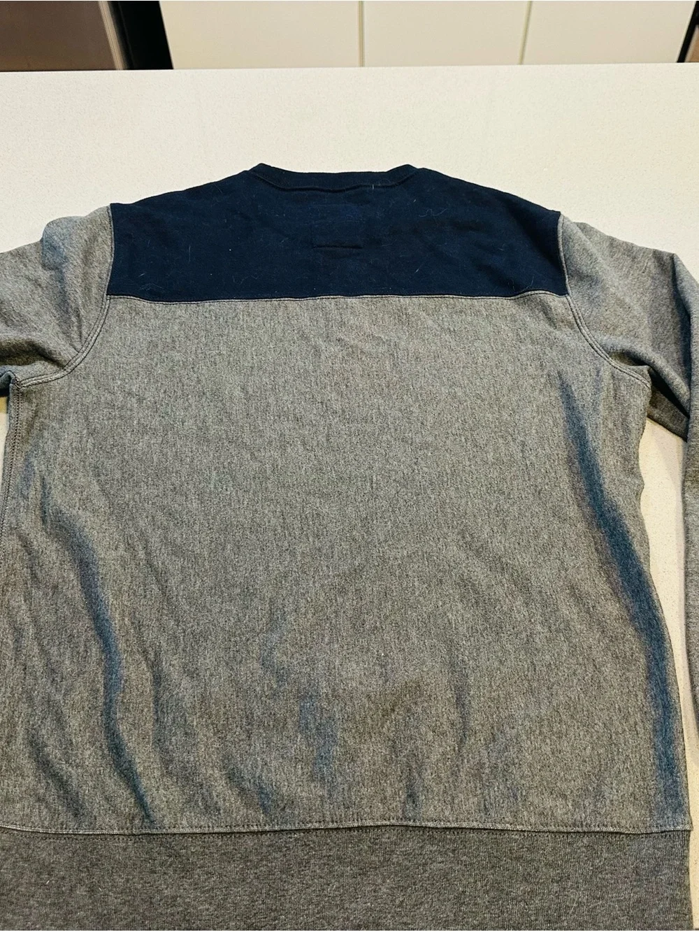 GAP Men’s Gray and Navy Crewneck Sweatshirt
